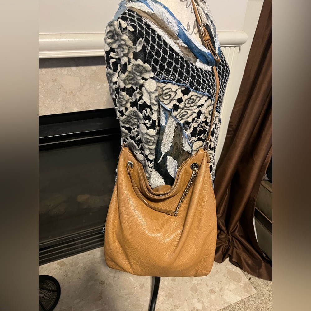 Michael Kors soft camel leather 2 way crossbody bag